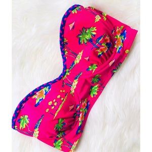 Hollister Tropical Palms Pushup Bikini Top✨LARGE